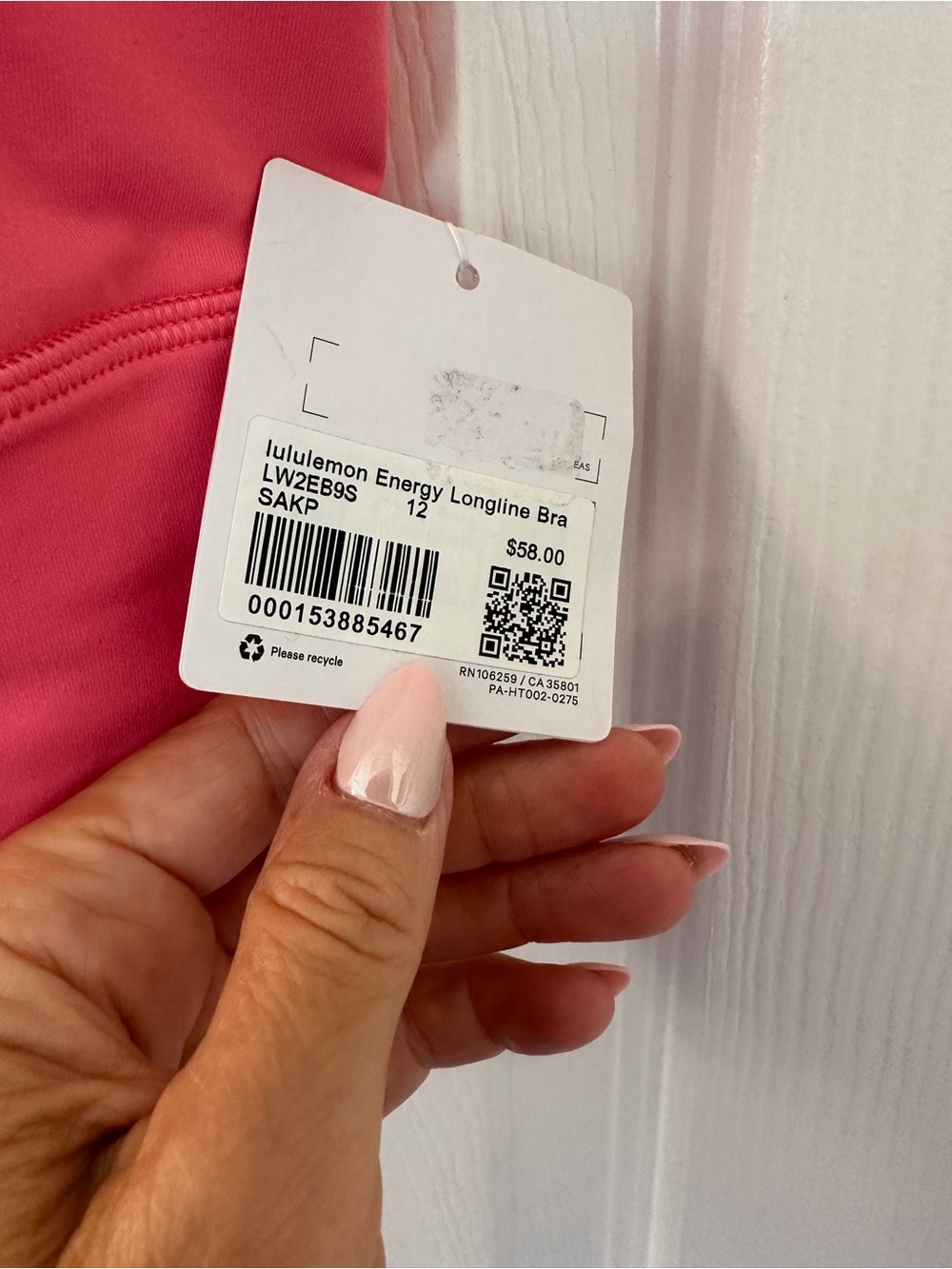 lululemon athletica Energy Longline Bra - Coral- 12 NWT - Picture 2 of 7